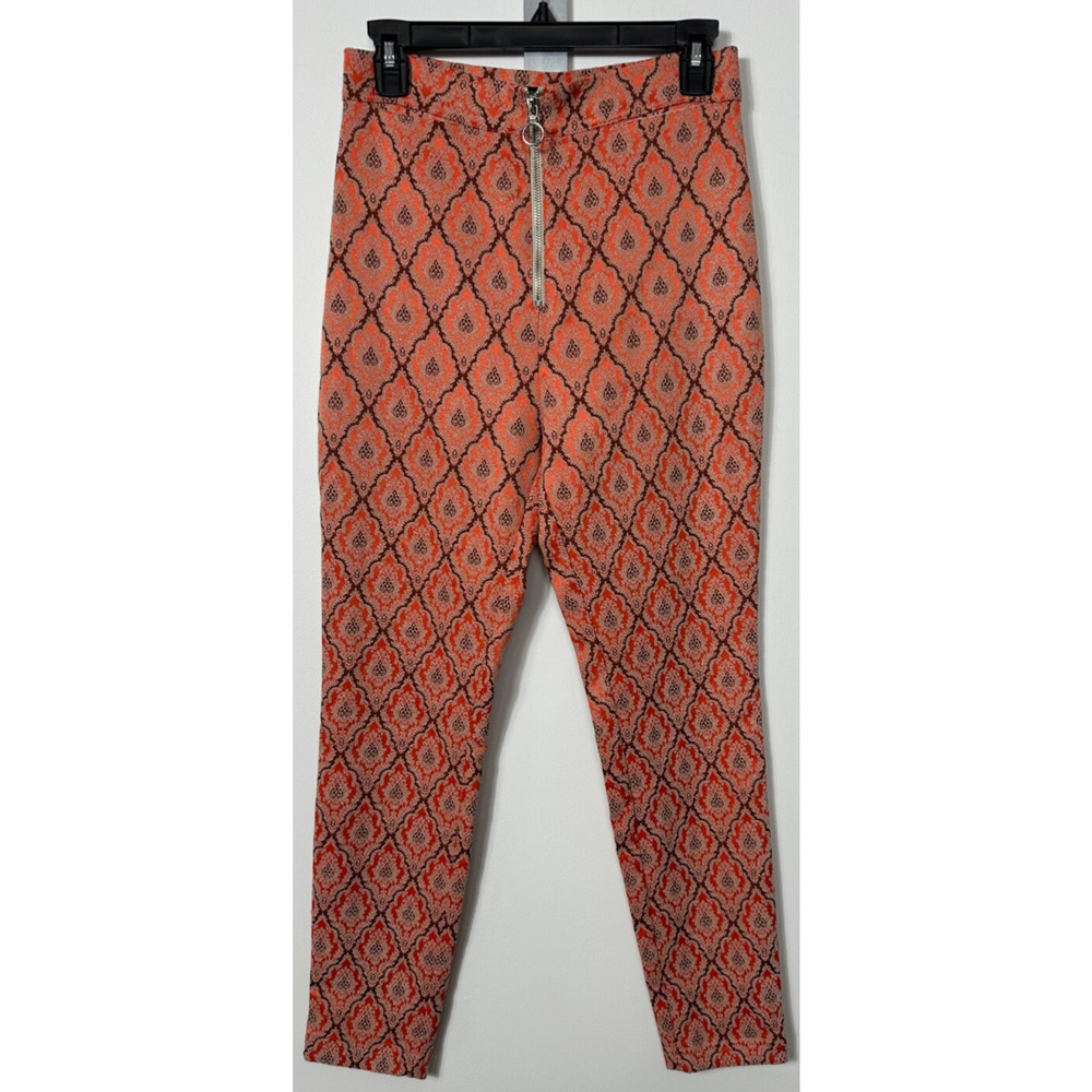 Urban Outfitters Floral Tapestry Pants Womens 6 Multicolor Front Zip Ankle D5